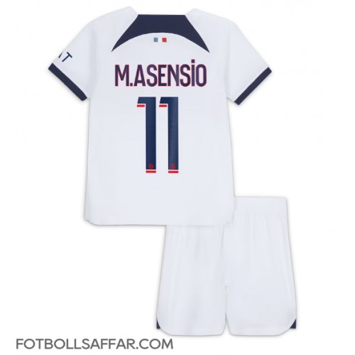 Paris Saint-Germain Marco Asensio #11 Bortadräkt Barn 2023-24 Kortärmad (+ Korta byxor)